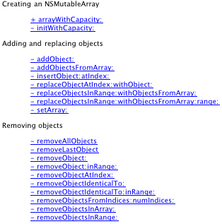 Method list in Lucida, displayed in Safari