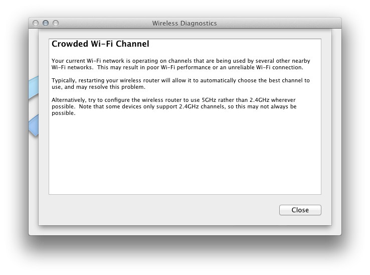 Wireless Diagnostics: Crowded Wi-Fi Channel