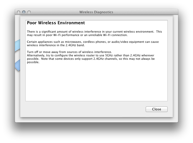 Wireless Diagnostics: Poor Wi-Fi Environment