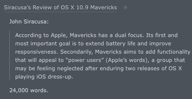 Daring Fireball on Mavericks